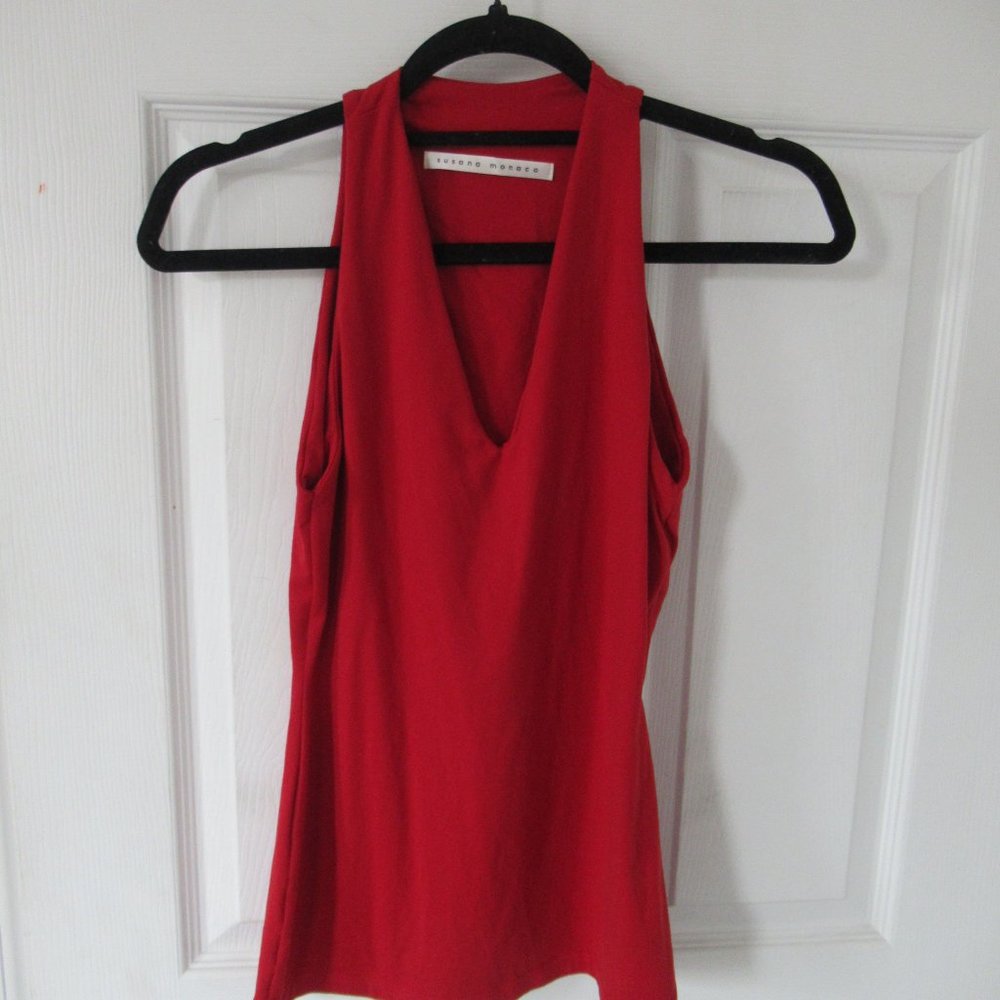 Red Susana Monaco V Neck Tank Like New size S
